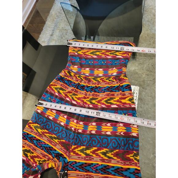 Material Girl Jumpsuit Women's Size Large Multicolor Polyester Off The Shoulder - Picture 8 of 14